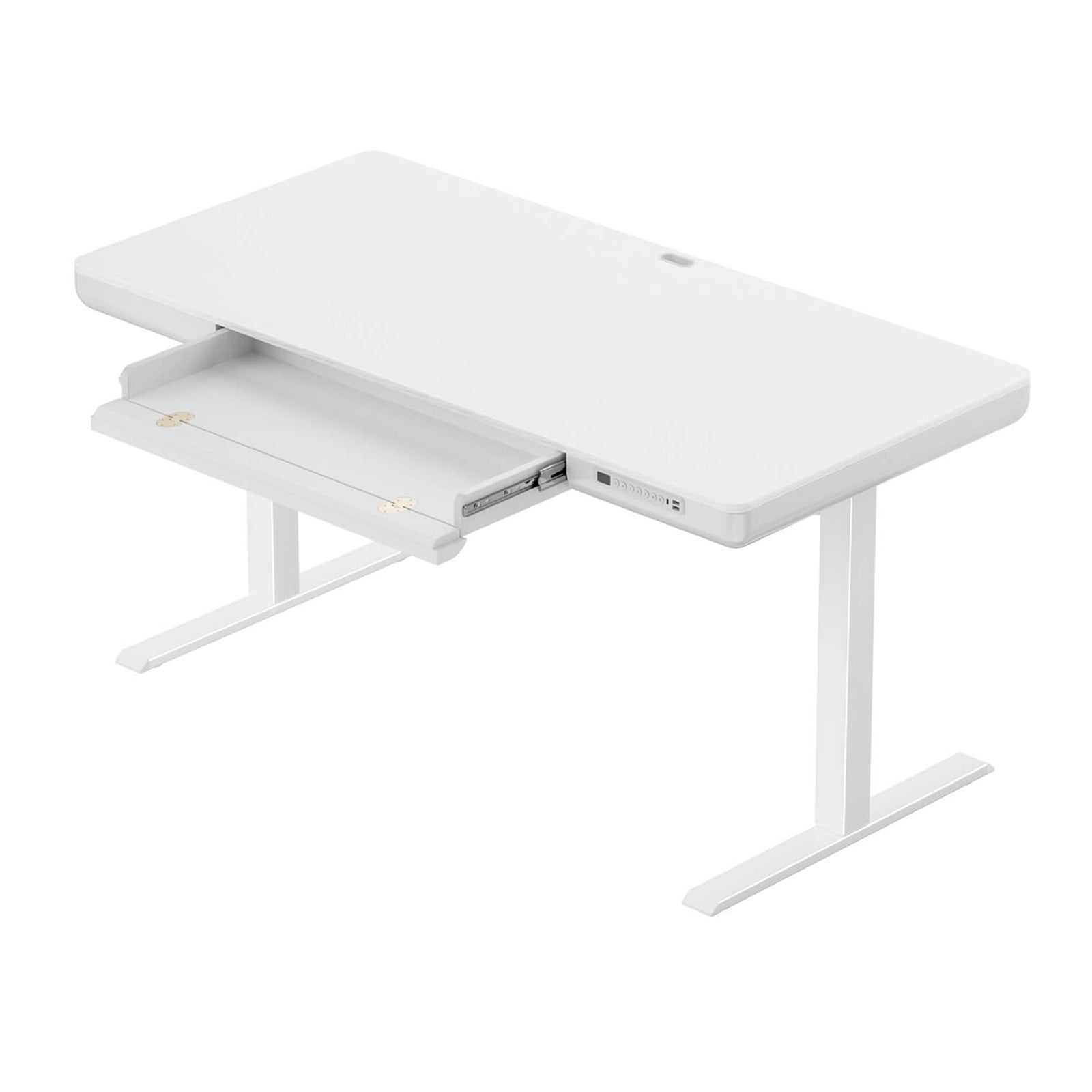 ErgoAV Height-Adjustable Electric Standing Desk with White Desktop