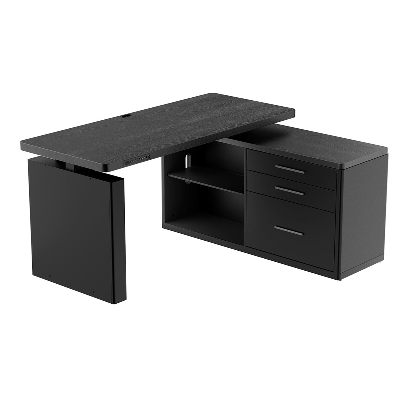 ErgoAV Height-Adjustable Executive Standing Desk with Black Desktop