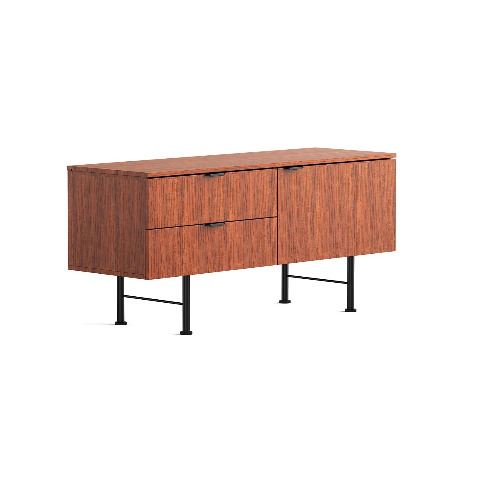 Small Cherry Enclosed Cabinet with Metal Legs