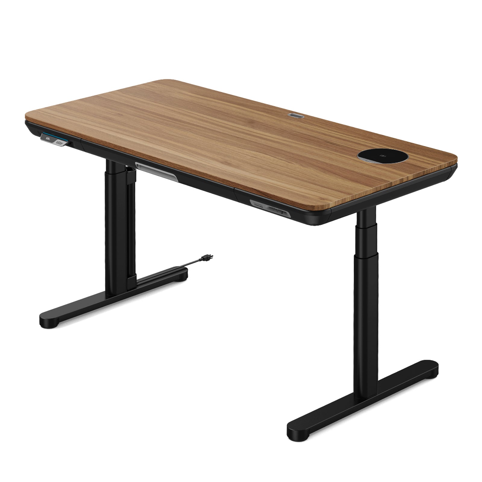 ErgoFx Adjustable Height Standing Desk With Walnut Desktop.